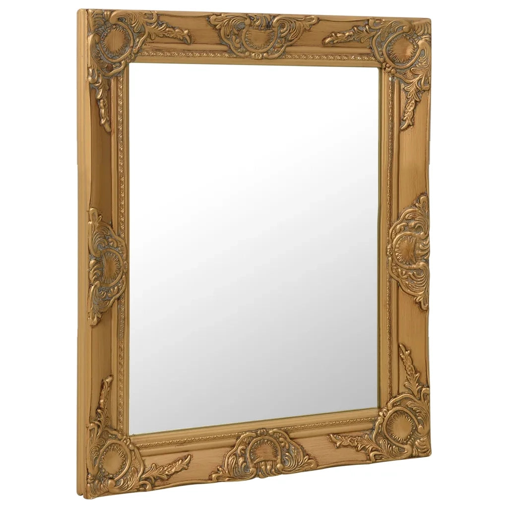Specchio da Parete Stile Barocco-Specchio a Muro-Specchio Decorativo 50x60 cm Oro 912582