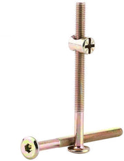 Viti per mobili 40 mm - Acciaio inossidabile zincato - Viti a cilindro/deuvel - Orecchiature - 10 pezzi - Sostenibilità e resistenza all'usura - Viti di fissaggio