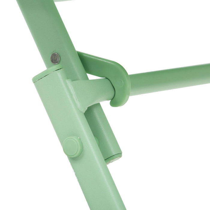 Set Tavolo e 2 Sedie Pieghevoli da Giardino in Metallo Verde