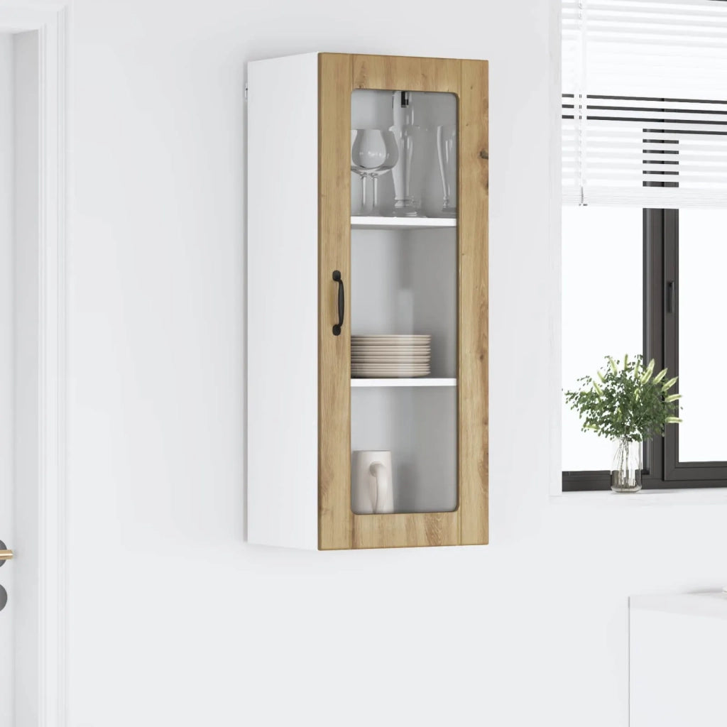 Pensile da cucina | Mobile in vetro da parete LUCCA Rovere Artigianale