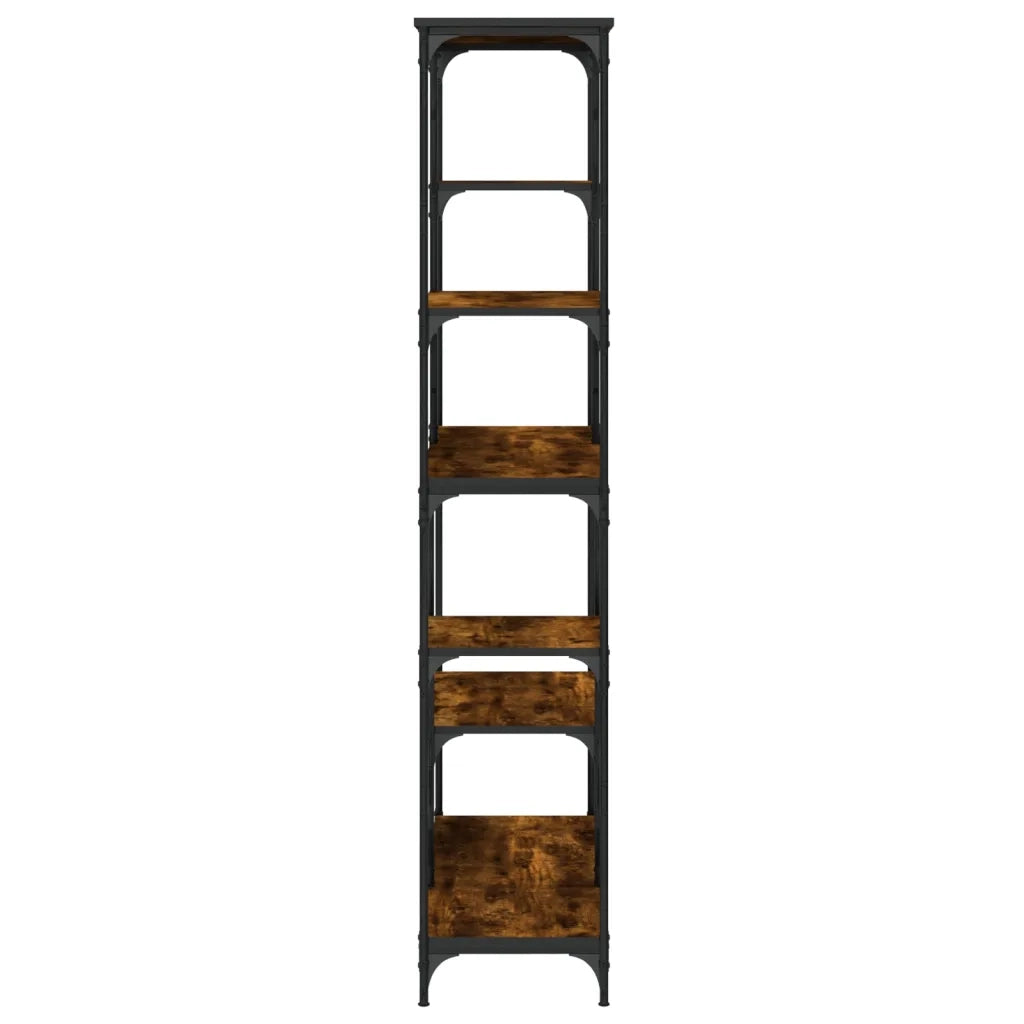 Libreria Rovere Fumo 99x35,5x176 cm Legno Multistrato e Acciaio 835411