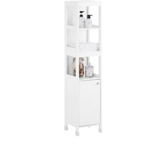 Cassa da bagno lunga - organizzatore sottile - contenitore di stoccaggio sottile - pannelli regolabili - 30x144x30cm - MDF E1