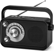 Radio Portatile su Rete e Batteria - Radio Trasmettitrice FM AM SW con Eccellente Ricezione - Collegamento Bluetooth per Casco - Altoparlante da 5W - Grande Pannello di Controllo - Facile da Portare