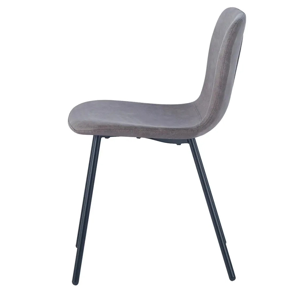 Sedia in pelle PU per sala da pranzo colore taupe. Collezione ALCAN