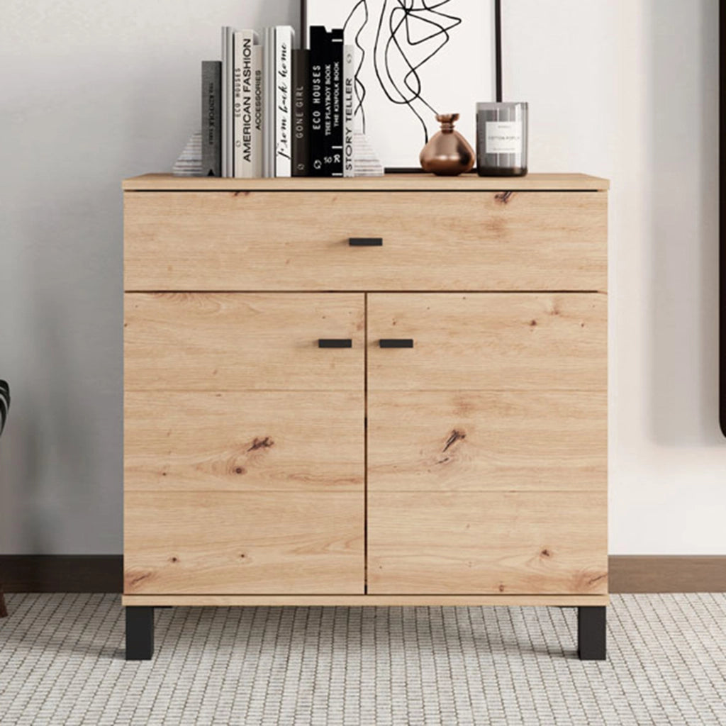 Madia Pisac, Credenza un Cassetto, 77x35x78h cm Marrone Rovere Nodi