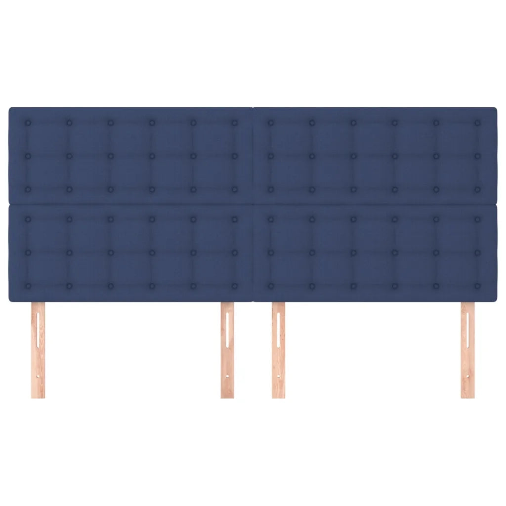 Testiera 4 pz Blu 100x5x78/88 cm in Tessuto
