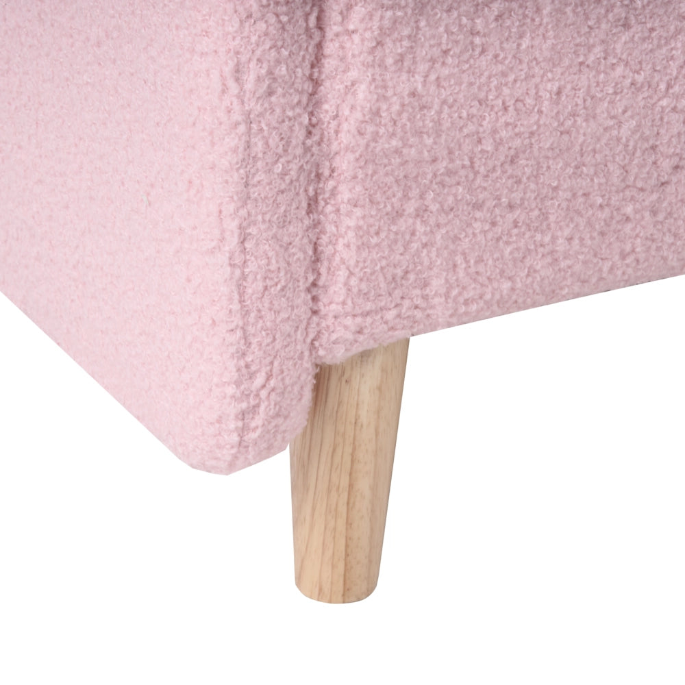 Letto singolo in bouclè rosa con base a doghe 90 x 200 cm Camera da letto Bambini Camera Moderna Tradizionale