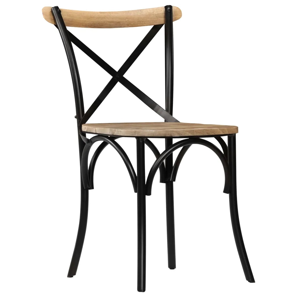 Sedie a Croce 4 pz Nere in Legno Massello di Mango cod mxl 22630