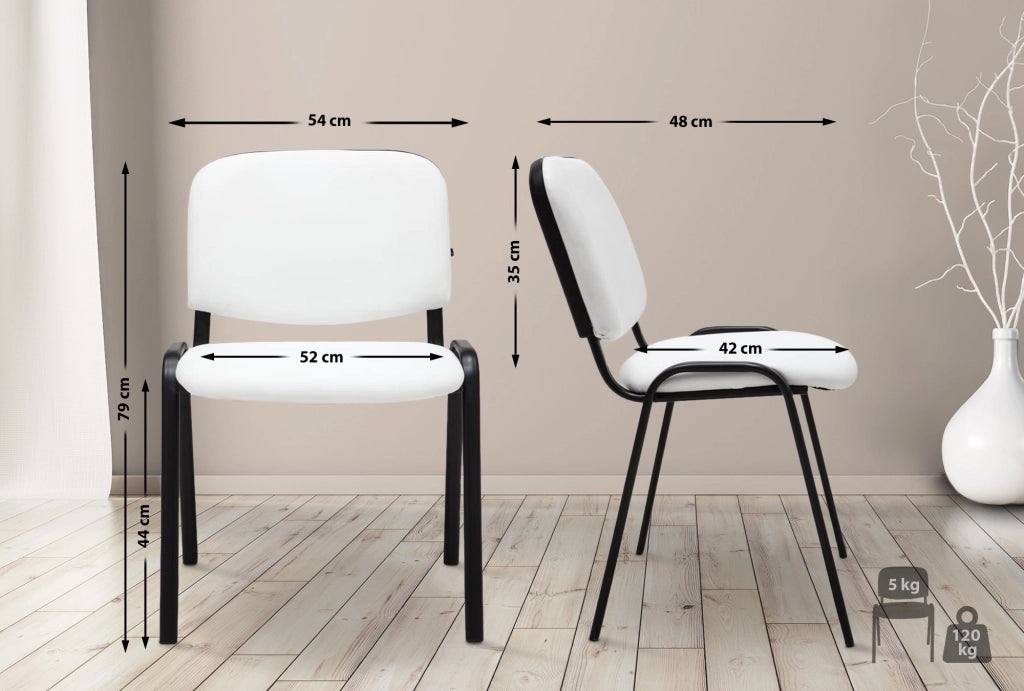Sedia impilabile Ken similpelle bianco