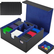 Scatola da Gioco con Chiusura Magnetica - Pelle PU di Lusso - Adatta per 1200+ Carte - Nero