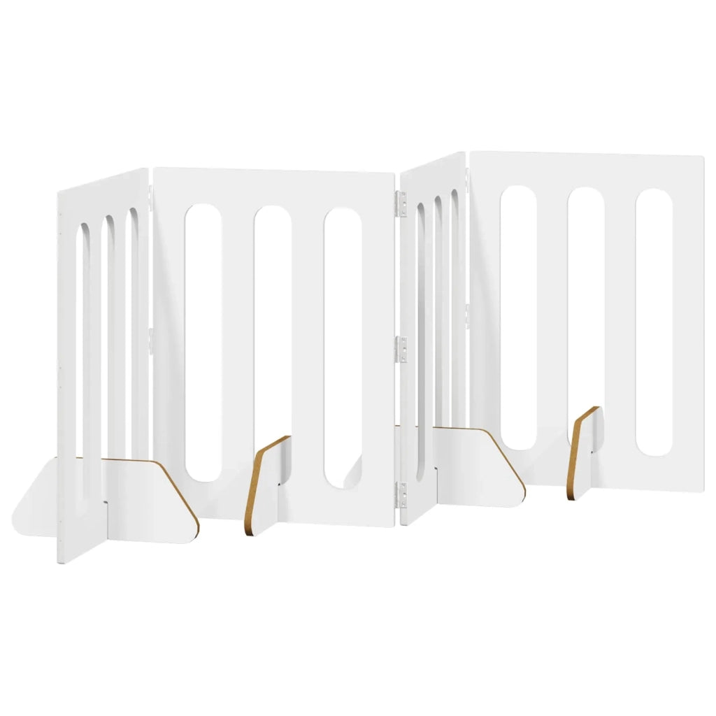 Recinto pieghevole per animali 4 pcs Bianco 201 x 38 x 70 cm