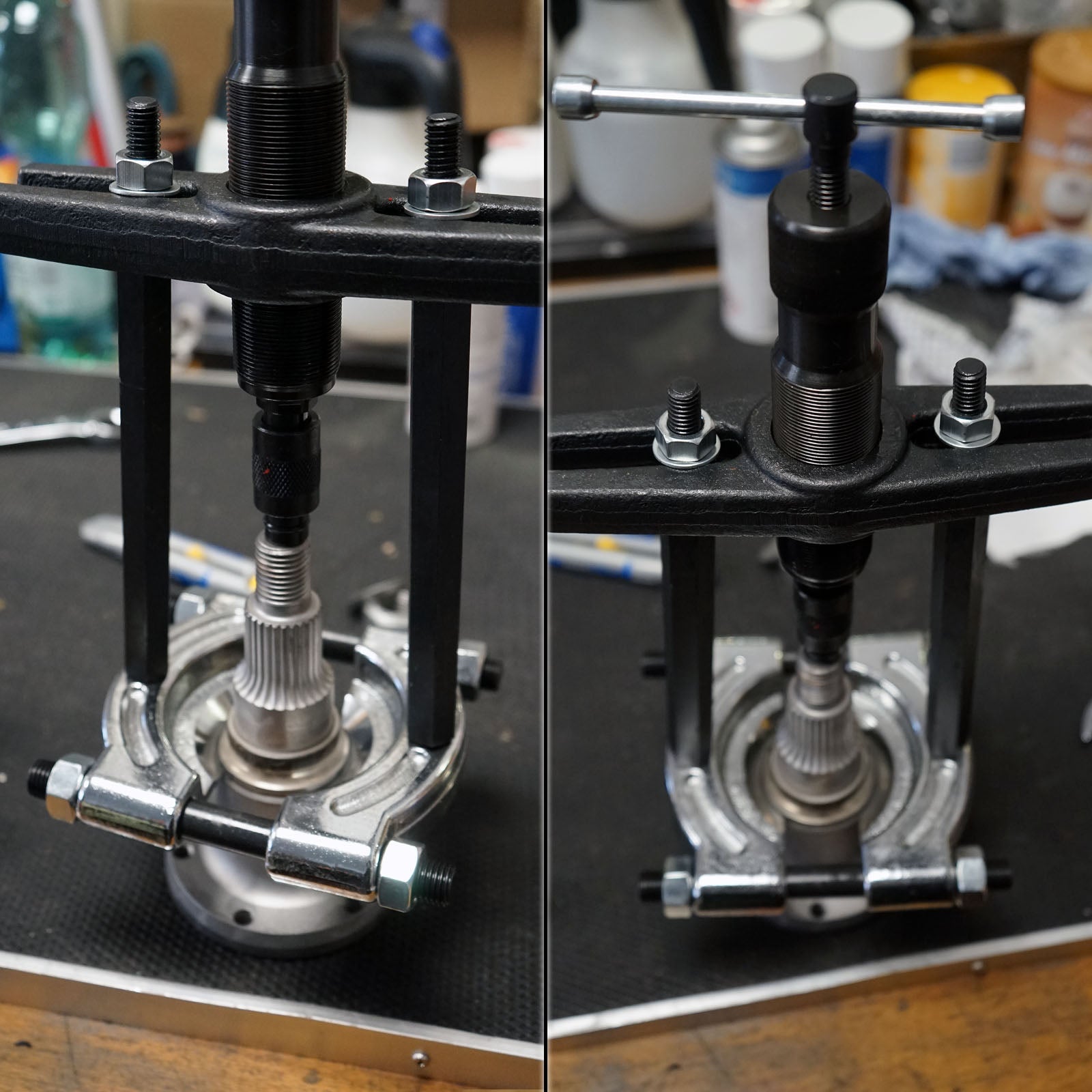 Set di estrattori idraulici con forza di trazione da 10 t in una pratica valigetta