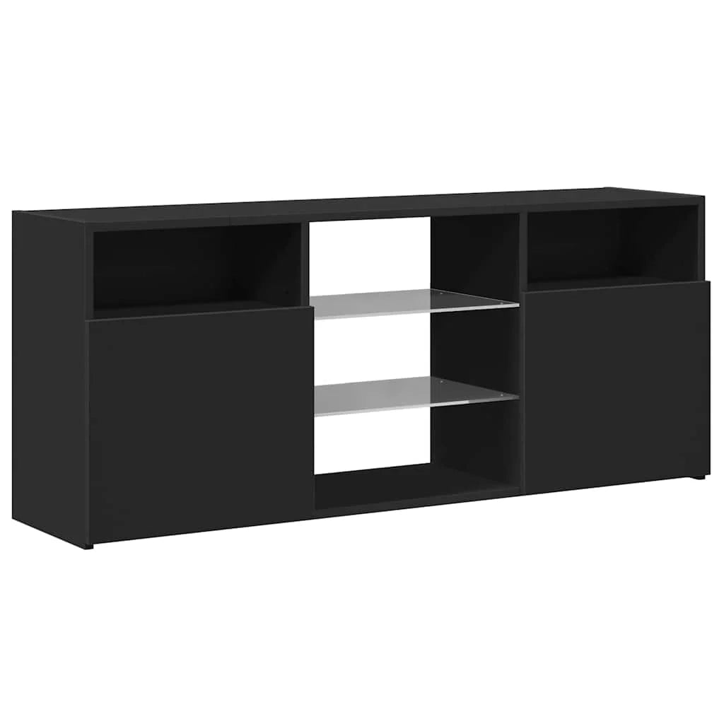 Mobile TV multimediale scaffale TV credenza mobile TV per sala da pranzo soggiorno camera da letto con luci LED 120 x 30 x 50 cm nero 02_0026515