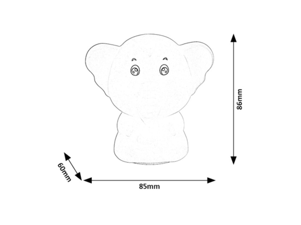 Lampada notturna elefante LED RGB bianca Rabalux