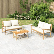 Salotto da Giardino-Set Salotto da Giardino 2pz con Cuscini Bianco Crema in Bamb¨´ 332561