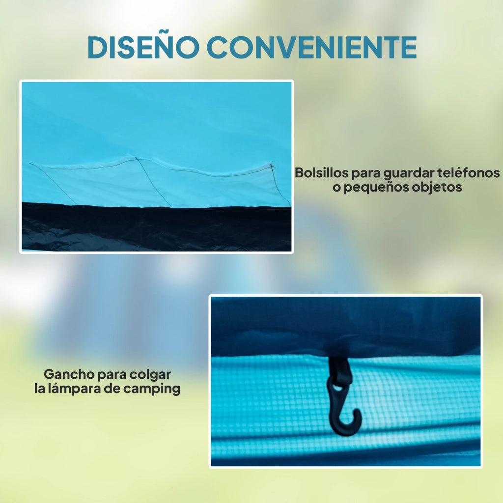 Tenda da Campeggio Inflabile ¨C zephmum ¨C Blu, per 3-6 Persone, con Vestibolo