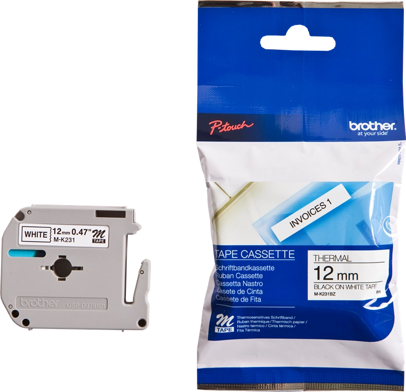 Brother M-K231SBZ nastro per etichettatrice Nero su bianco