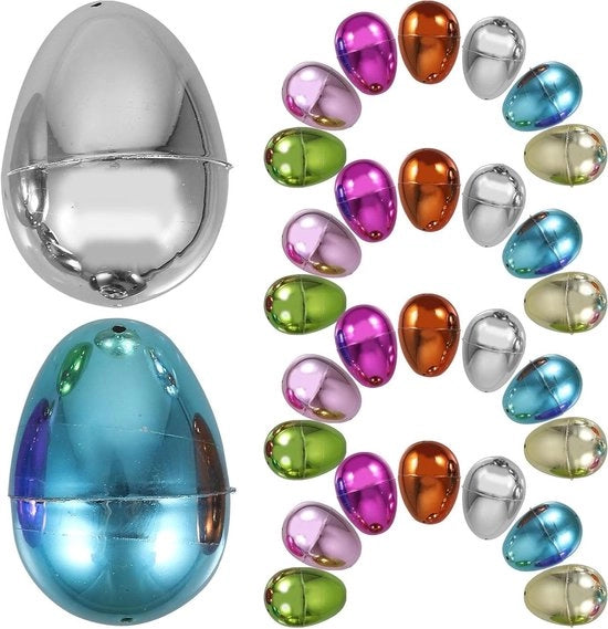 30 uova di Pasqua brillanti in metallo - Uova di Pasqua dorate per la decorazione del cesto di Pasqua e la caccia alle uova di Pasqua