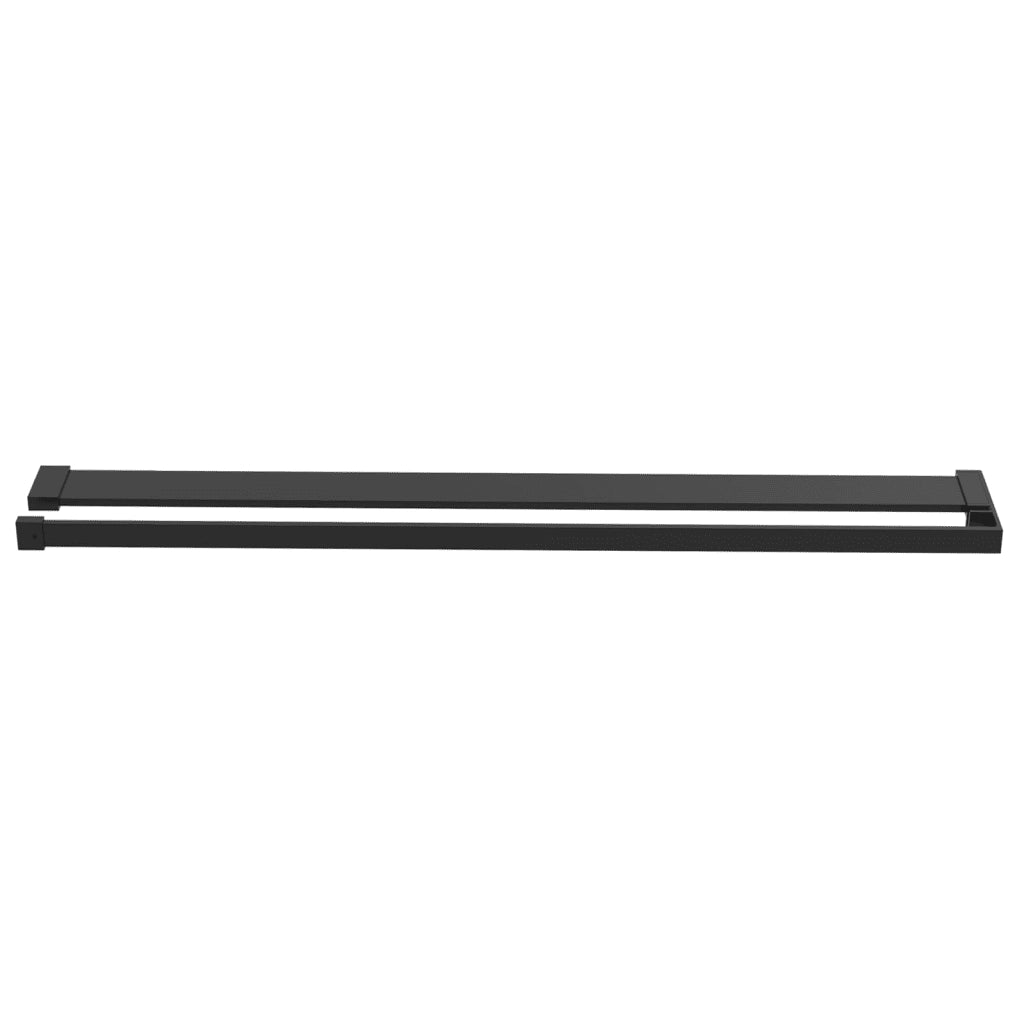 Parete Doccia Walk in Mensola Nera 90x195cm Vetro ESG Alluminio 3185465