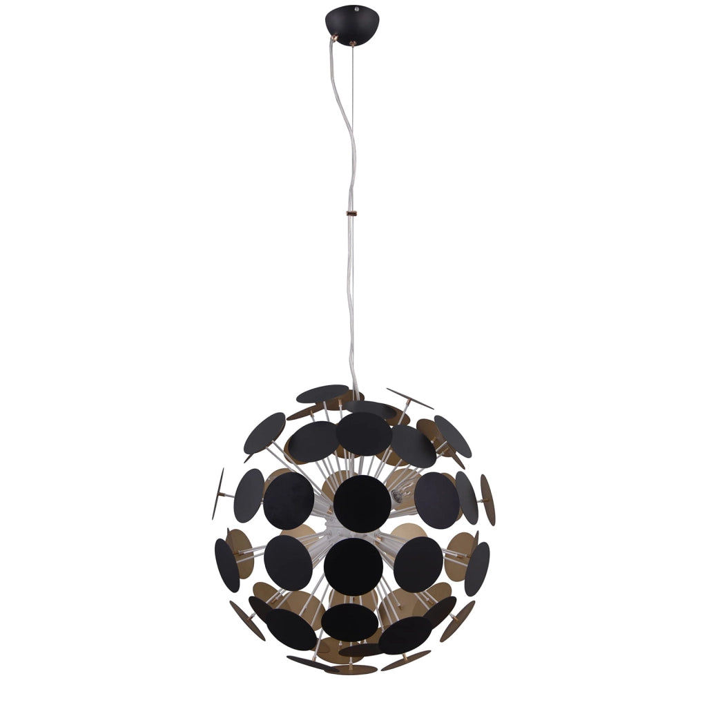 Italux Mailone lampadario 6 luci E14 nero oro acciaio