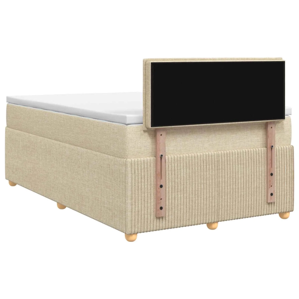 Letto box spring con materasso Crema 120 x 200 cm Tessuto 3452916