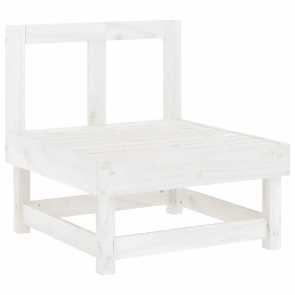 Set Salotto da Giardino 6 pz Bianco in Legno Massello di Pino 3186306