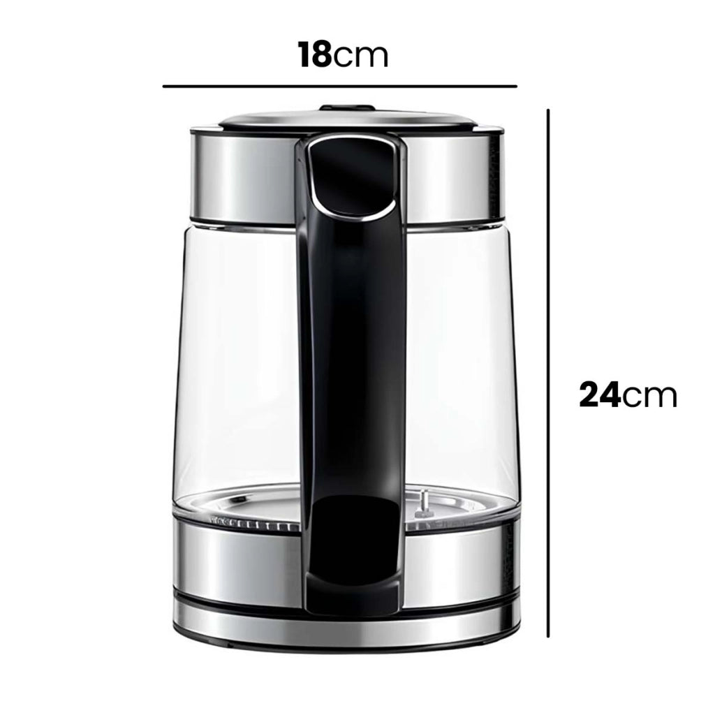 Bollitore Elettrico 1.7L 2000W Vetro Borosilicato con Regolazione della Temperatura Trasparente Avizar