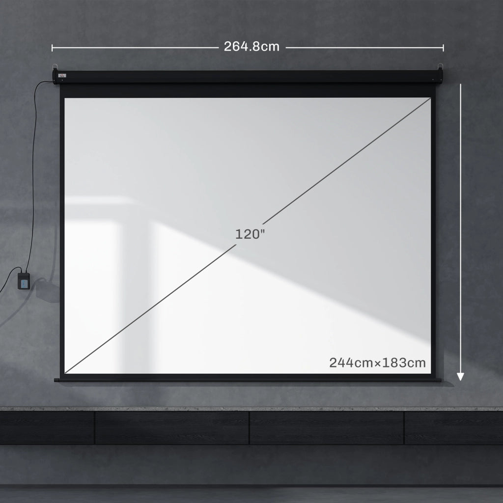 Schermo per Proiettore ¨C zephmum ¨C 120 Pollici 4:3 Telecomando 244x183cm Nero