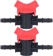Ventieli di chiusura 2 pezzi - Regolatore di flusso - Ventieli di arresto dell'acqua - Materiale ABS - Per irrigazione a gocce - Colore Nero/Bianco - Ventiile di arresto dell'acqua