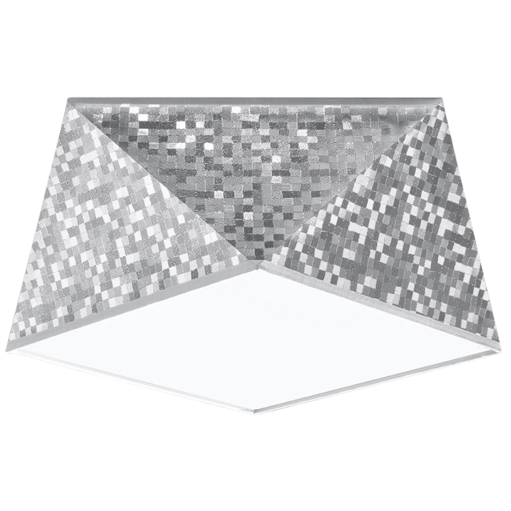 Plafoniera TRIGON 25 argento effetto paillettes Pure Lume