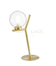 CAMELY LAMPADA DA TAVOLO 1 LUCE ORO SPAZZOLATO ATTACCO G9 D.12CM IN VETRO TRASPARENTE