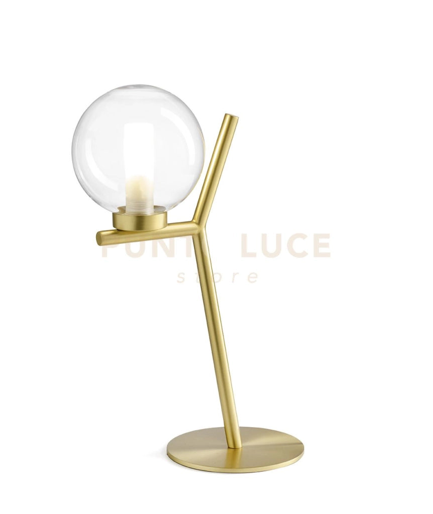 CAMELY LAMPADA DA TAVOLO 1 LUCE ORO SPAZZOLATO ATTACCO G9 D.12CM IN VETRO TRASPARENTE