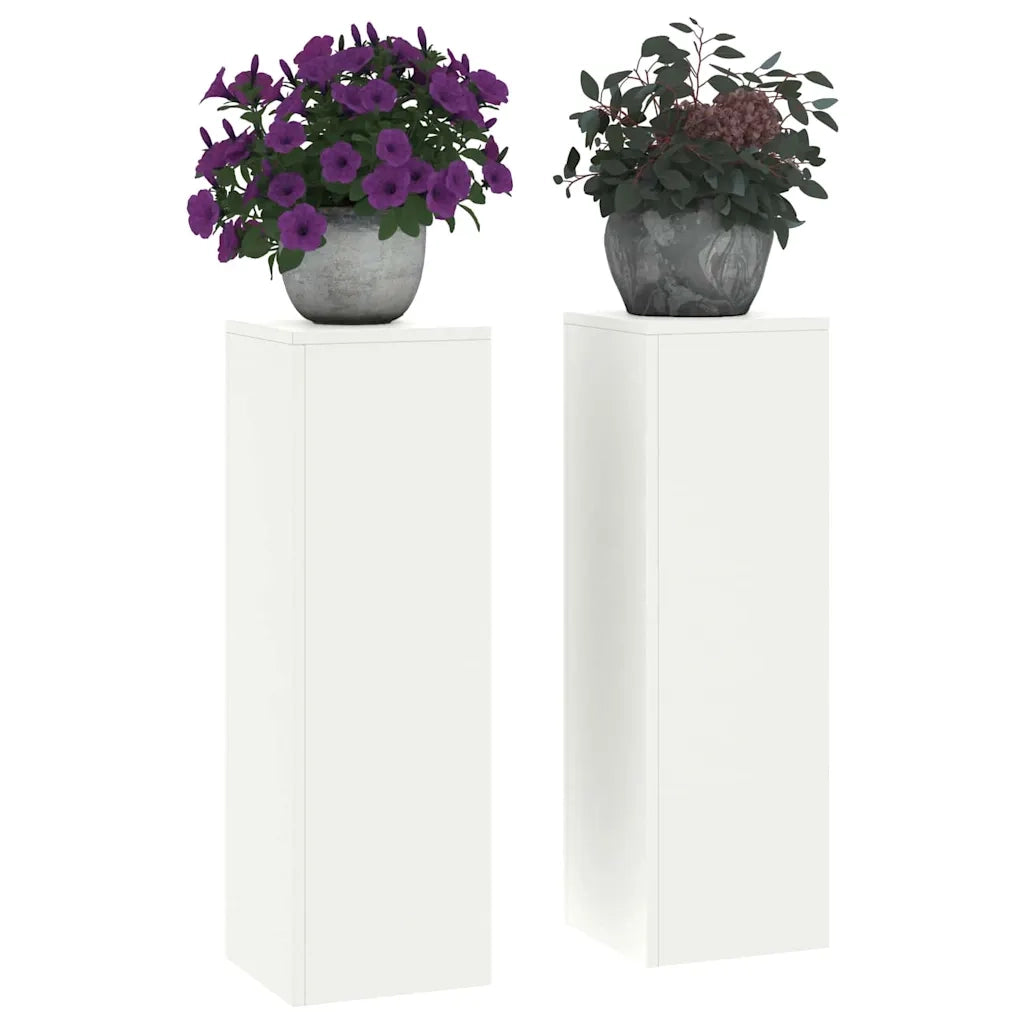 Supporto per piante 2 pcs Bianco 24 x 24 x 75 cm Acciaio 865821