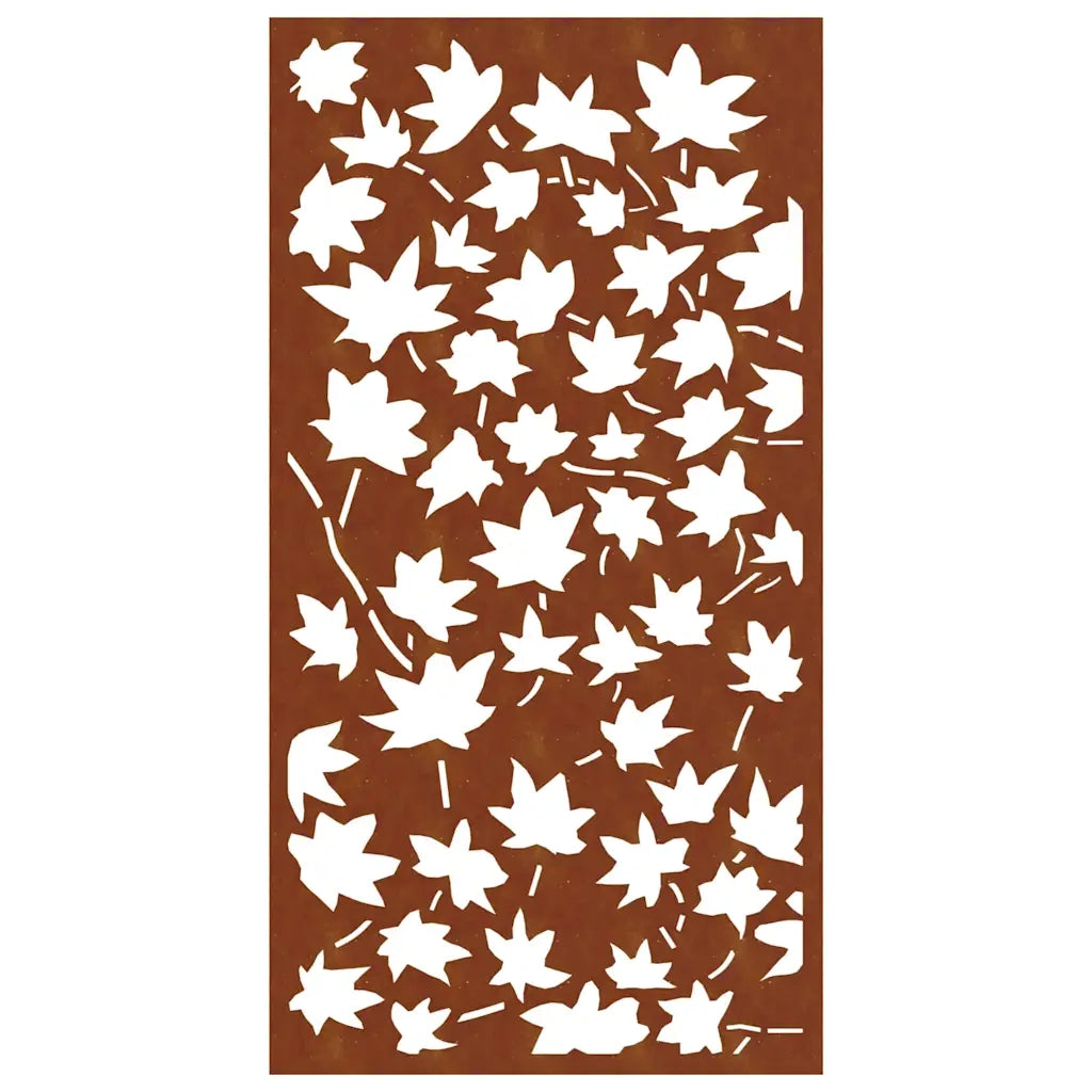 Decorazione Muro Giardino 105x55 cm Foglia Acero Acciaio Corten