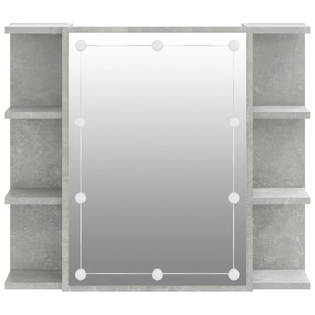 Armadio a specchio con illuminazione a LED 70 x 16,5 x 60 cm grigio 02_0006674