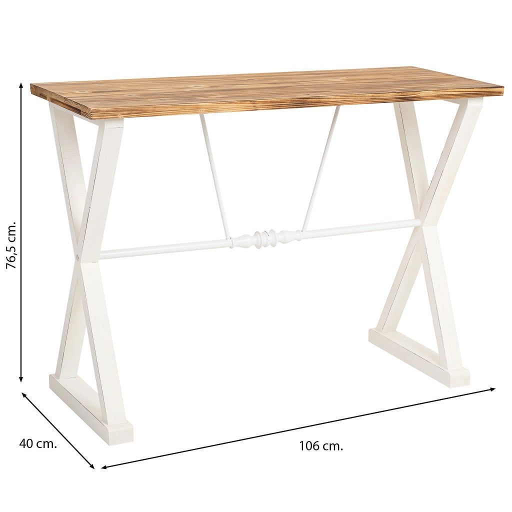Console in legno e metallo laccato bianco 106x40x76,5h cm