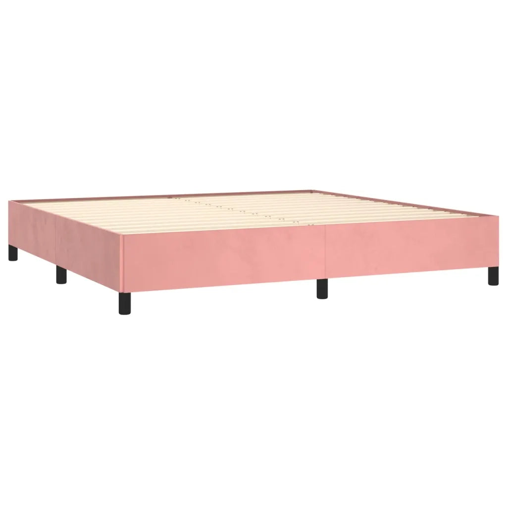 Giroletto a Molle con Materasso Rosa 200x200 cm in Velluto 3132764