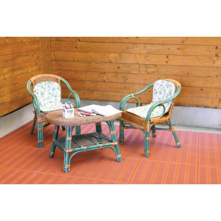 Piastrella in Plastica da Esterno e Giardino 60 x 60 cm Piena equivalente a 1,5 m2. PEZZI 4 Colore Terracotta