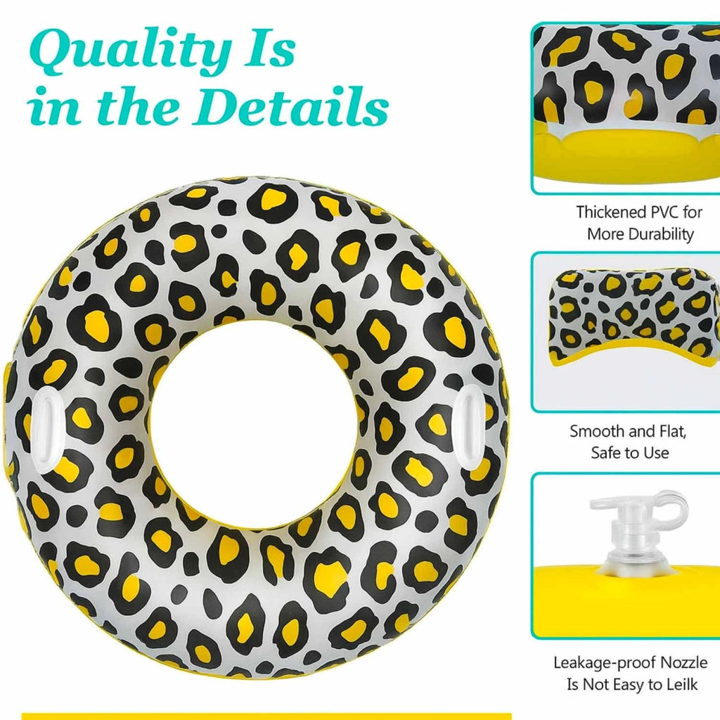 Akitaink Ciambella Salvagente Leopard 107 cm con Maniglie