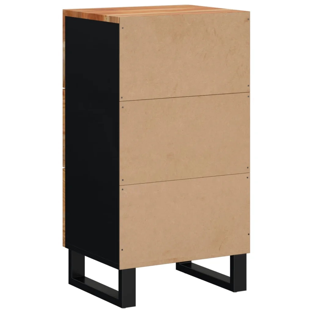 Credenza con 3 Cassetti-Buffet-Armadio da cucina 40x33,5x75 cm Legno Massello di Acacia