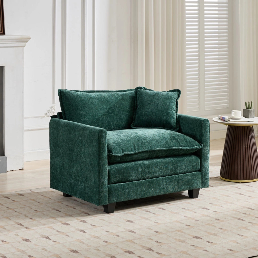Poltrona Cloud ¨C MINIMAL ¨C Verde, Tessuto Chenille, Imbottita