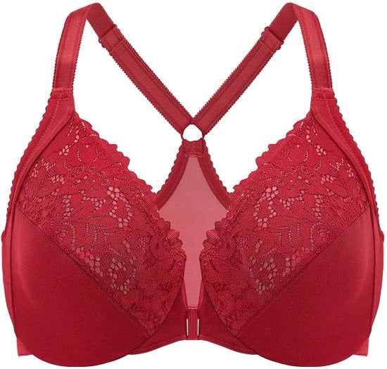 Sostenitori Plus Size a Copertura Completa per Donna - Cinturino con Bottone con Cinturino Racerback - Chiusura con Cerniera - Respirante - Comodo - Adatto alle Donne - Zavorra