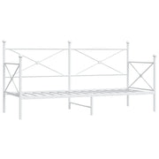 Letto singolo | Letto per adulti | Dormeuse senza Materasso Bianco 90x200 cm in Acciaio