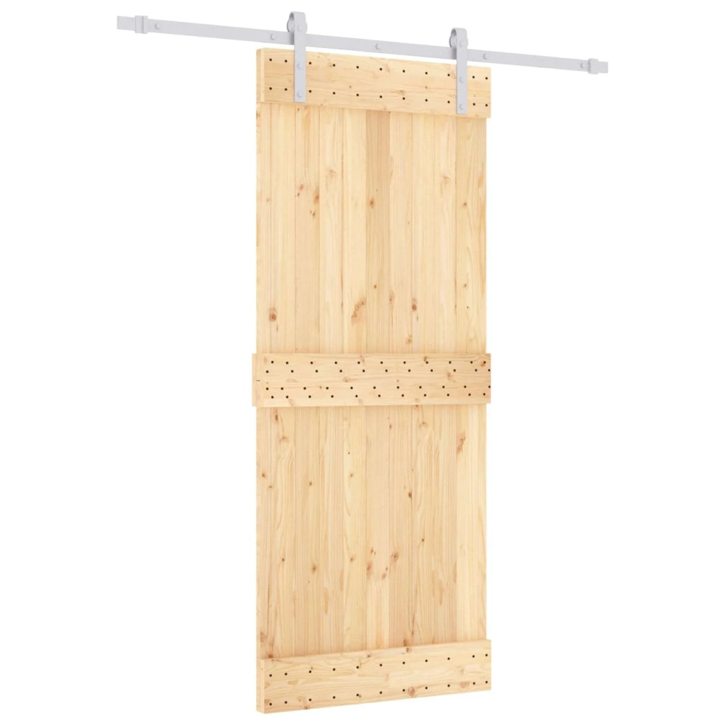 Porta scorrevole Naturale e Bianco 85 x 210 cm 3444935