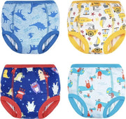 Abitino di allenamento per la pulizia - pantaloni di allenamento per bambini, 4 pezzi pantaloncino di allenamento per la pulizia per ragazze e ragazzi, 2-7 anni, 100/3T, 3 anni