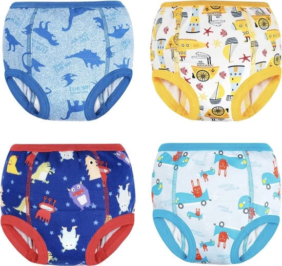 Abitino di allenamento per la pulizia - pantaloni di allenamento per bambini, 4 pezzi pantaloncino di allenamento per la pulizia per ragazze e ragazzi, 2-7 anni, 100/3T, 3 anni