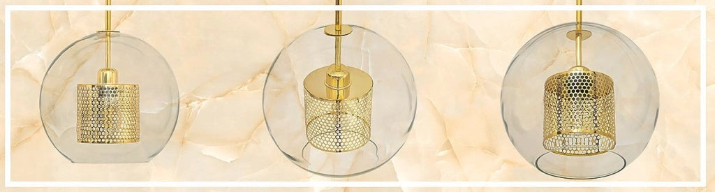 Lampada Pensile Di Vetro Oro Loft APP556-1CP 30cm