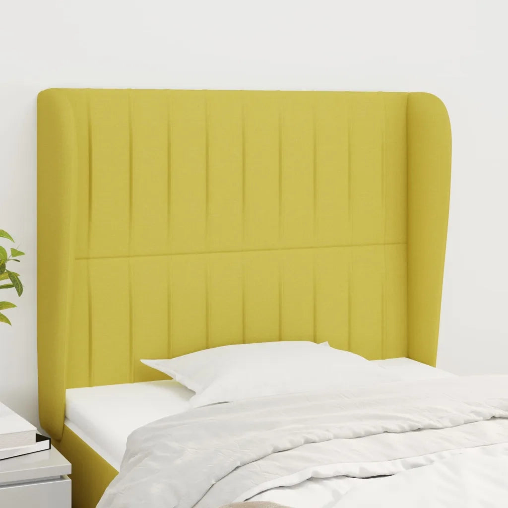 Testiera ad Orecchio Verde 103x23x118/128 cm in Tessuto