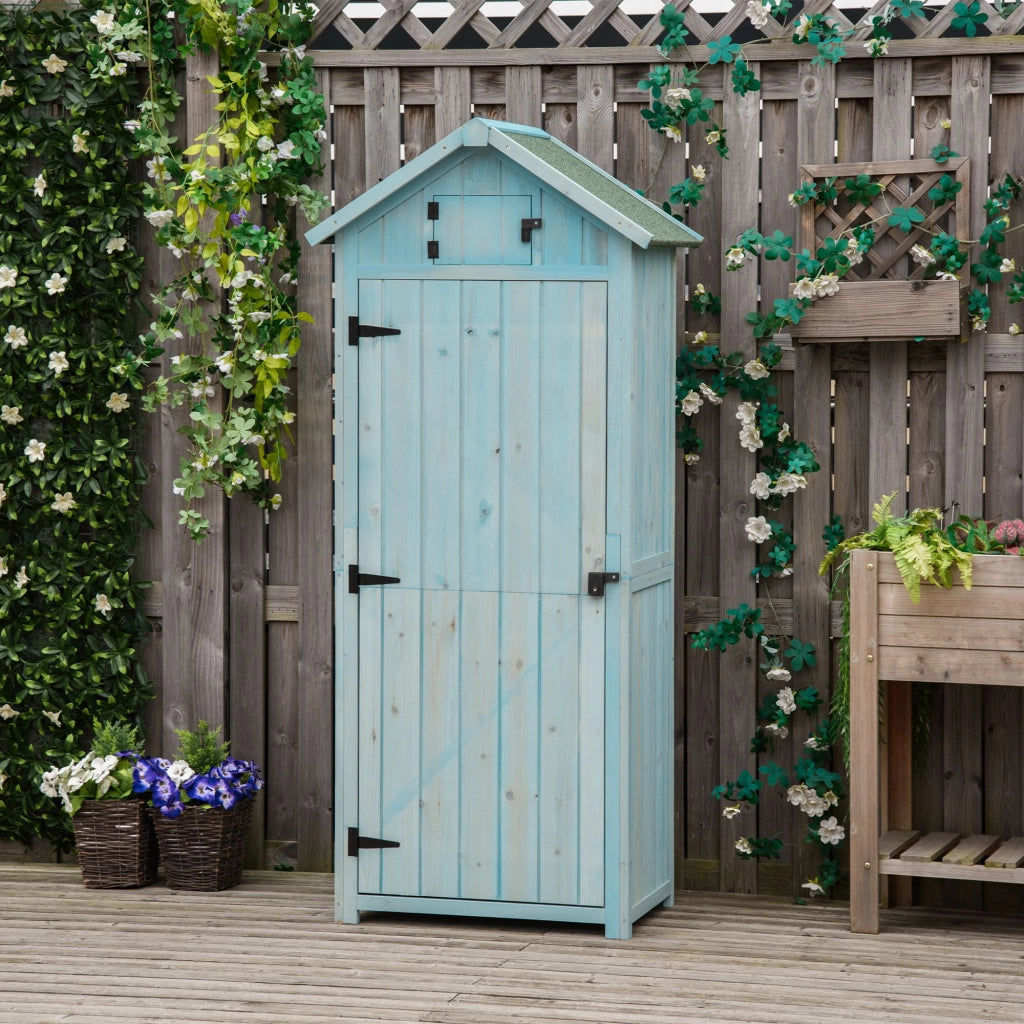 Ripostiglio Giardino in Legno con Porta e Sottopalchi ¨C Zephmum ¨C 77x54.2x179 cm
