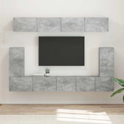 Set mobile TV 5 pcs Grigio cemento Legno multistrato 3409090
